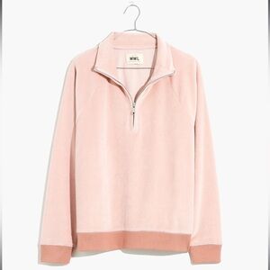 Madewell MWL Velour Half-Zip Sweatshirt NWT